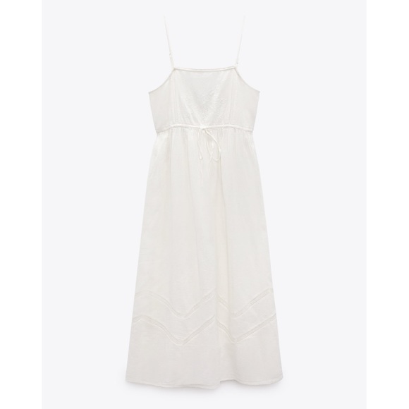 Zara EMBROIDERED LINEN BLEND DRESS - Picture 5 of 8